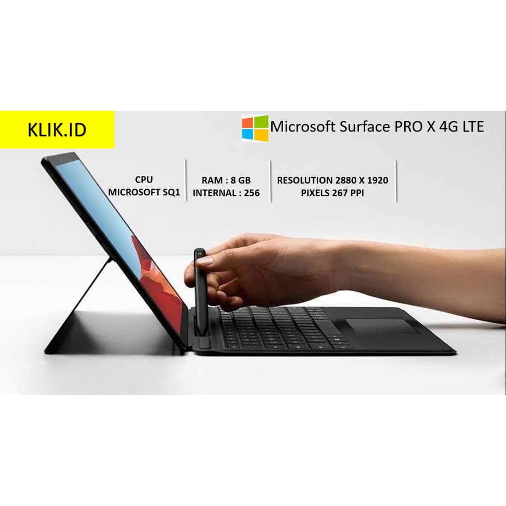 Microsoft Surface PRO X 4G LTE SQ1 8GB 256ssd W10 13.0QHD + PEN + KEYBOARD (BUNDLE) BLK