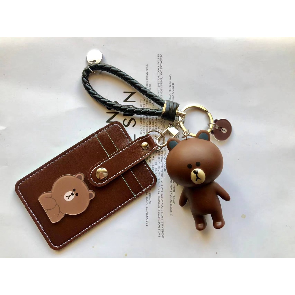 

ID card holder/gantungan kartu boneka bear set /lanyard/name tag