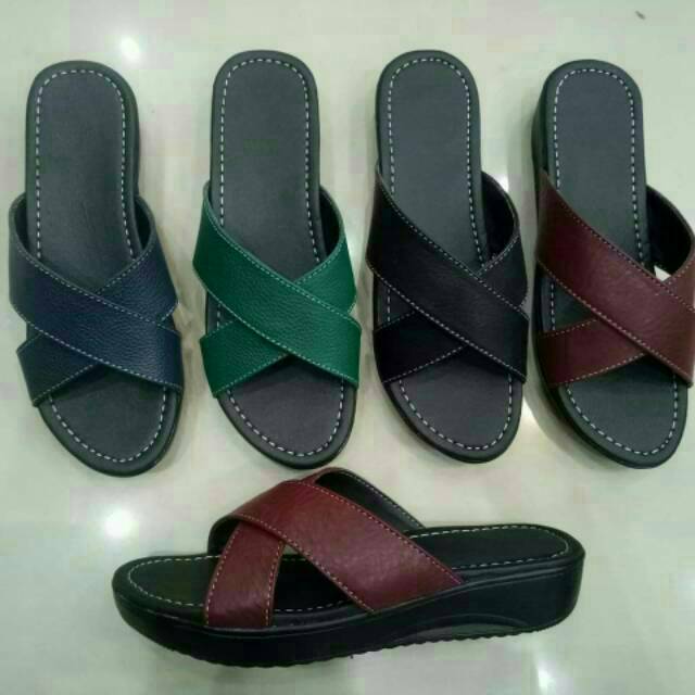 Sandal Wedges Wanita Kulit Asli W009 Syvani