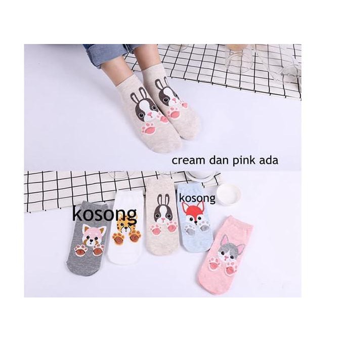 BARANG MURAH KAOS KAKI KOREA-KAOS KAKI WANITA LUCU  KUCINGD1222 - HITAM