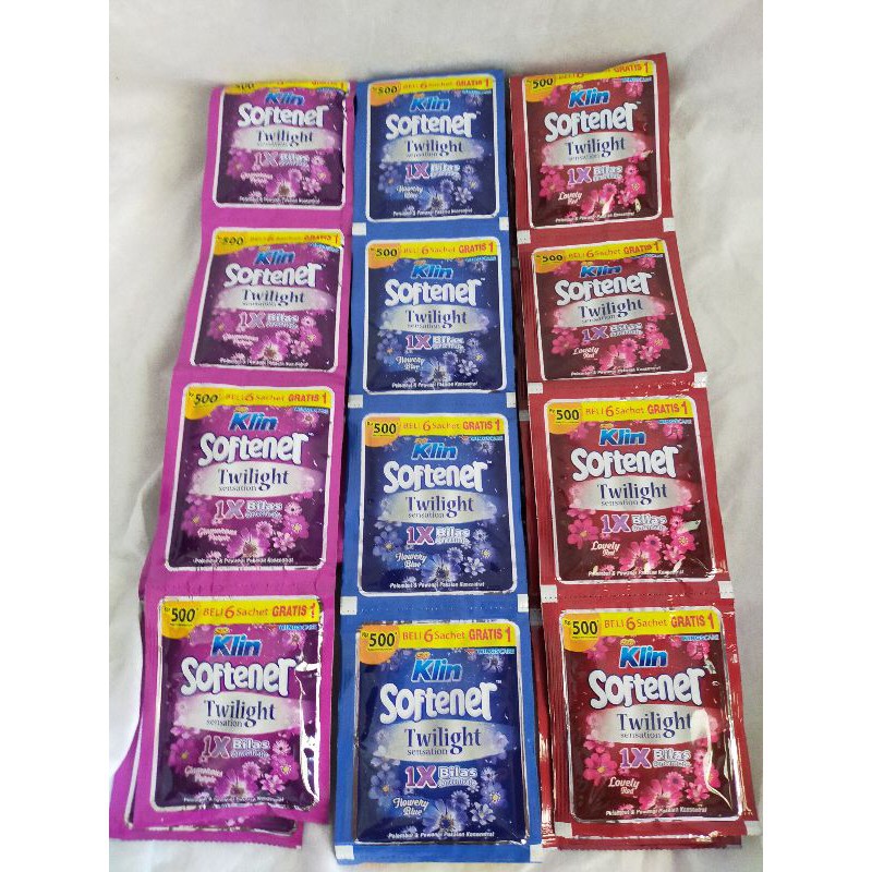 [1 RENCENG 12 Saset] SoKlin Softener Pelembut Pewangi Pakaian SACHET 14 ml Pouch Refill 14ml So Klin Liquid Pengharum