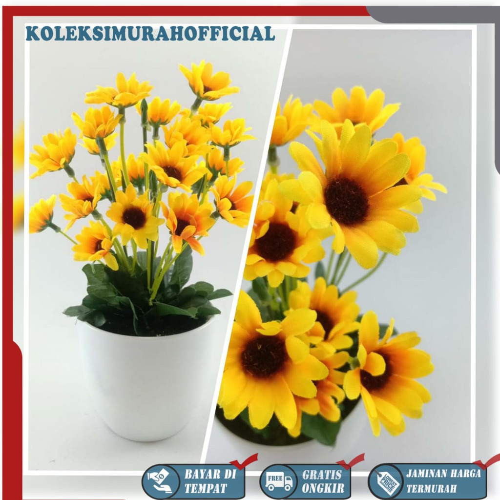 COD BUNGA PLASTIK BUNGA PAJANGAN IMITASI BUNGA ARTIFISIAL BUNGA MATAHARI TANAMAN HIAS PLASTIK BP8835