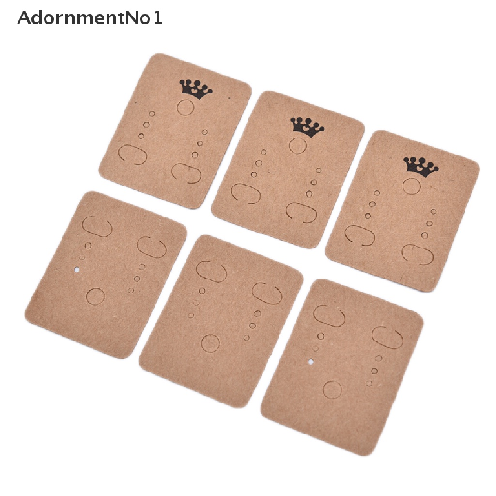 (AdornmentNo1) 100pcs / Set Kartu Label Tag Bentuk Mahkota Bahan Kertas Kraft Untuk Anting Tusuk