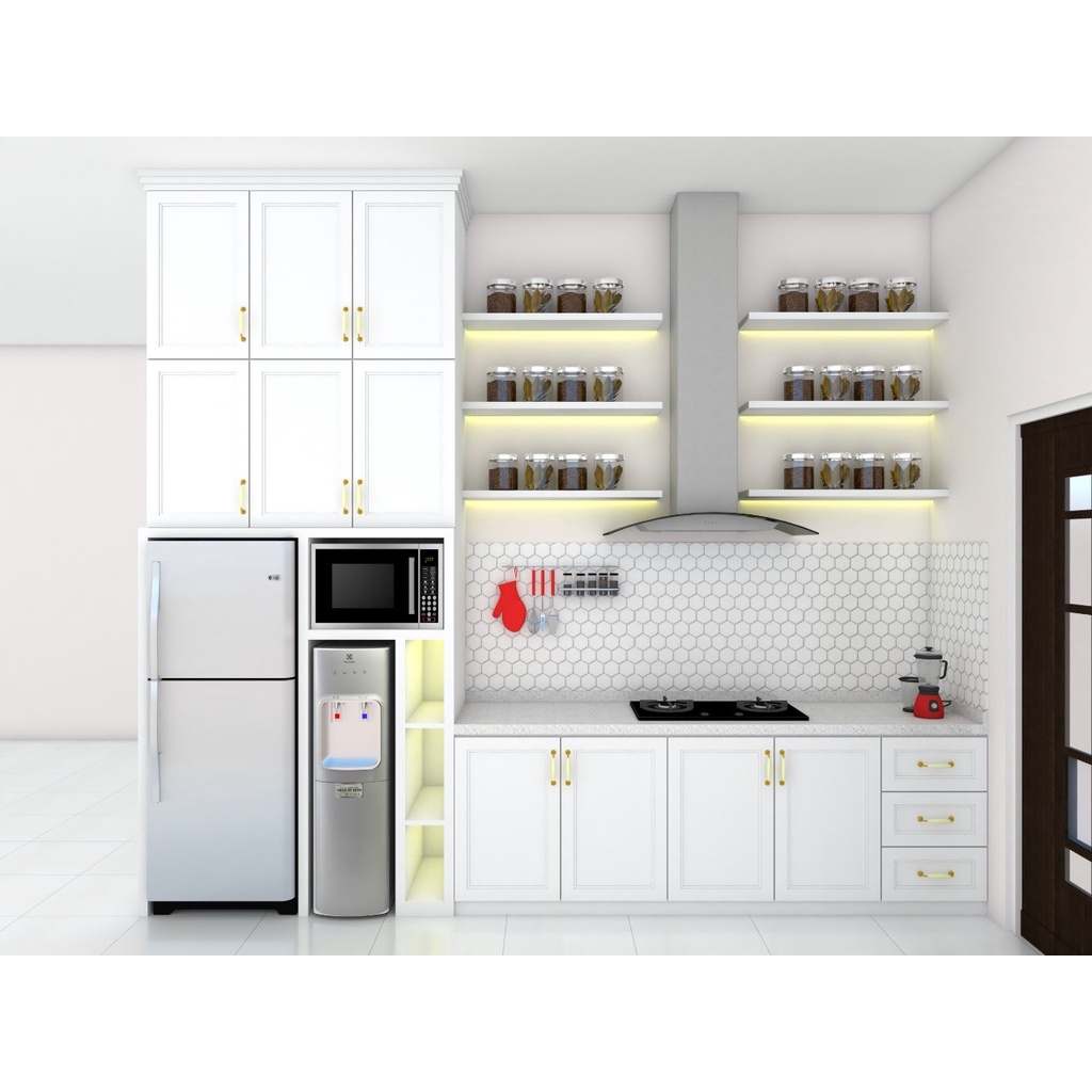 kitchen set minimalis atas bawah custom jakarta