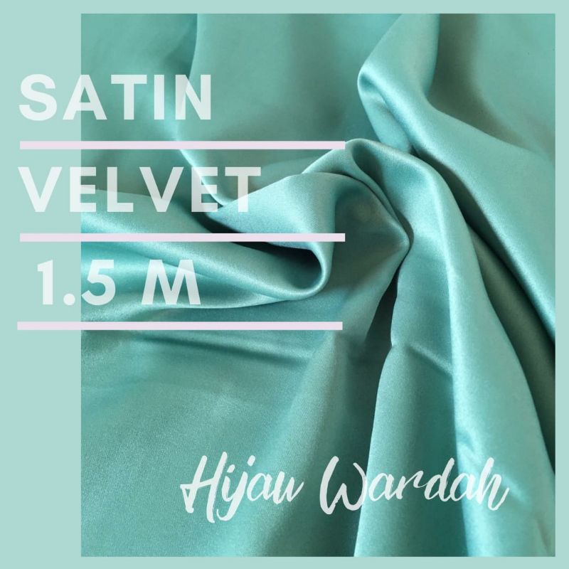 Bahan Kain Satin Velvet Warna Hijau Warda