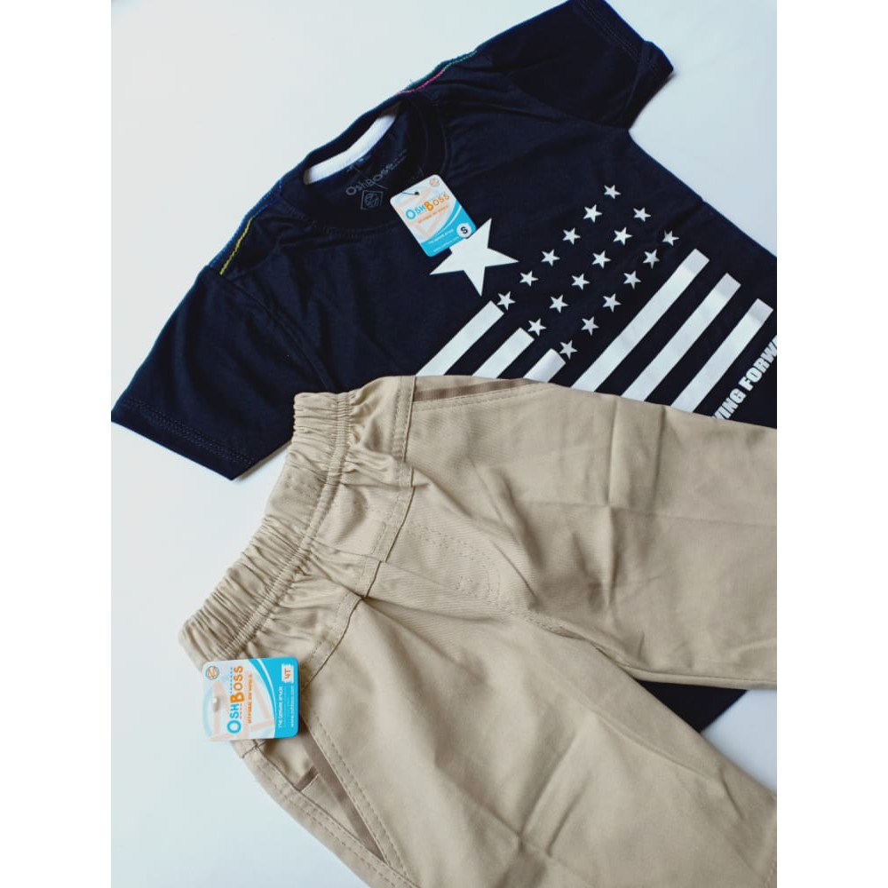 COD BAJU STELAN ANAK LAKI LAKI MOTIF GAMBAR BENDERA BINTANG HITAM 1-6 TAHUN-1