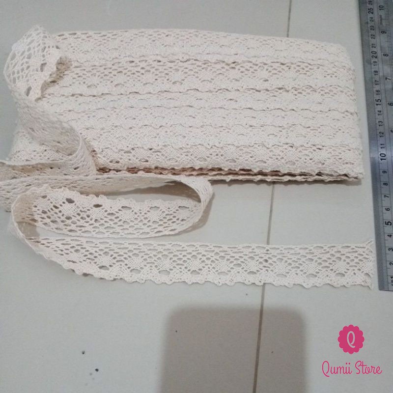 Grosir  Renda Rajut Renda Blaco Per Rol Murah