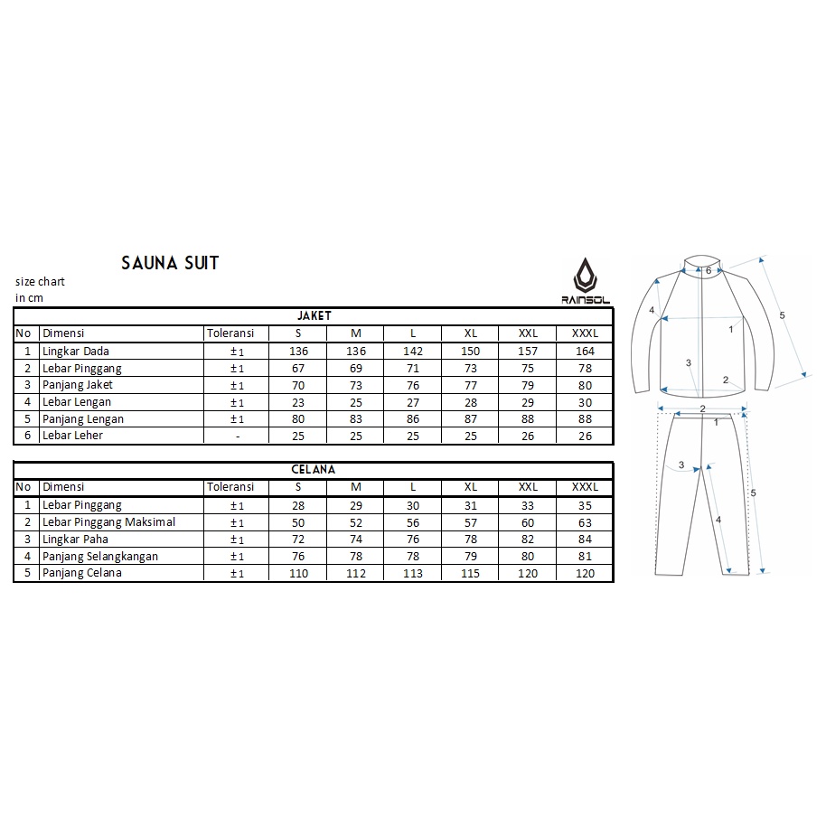 Rainsol Running v1 | Baju Sauna | Sauna Suit