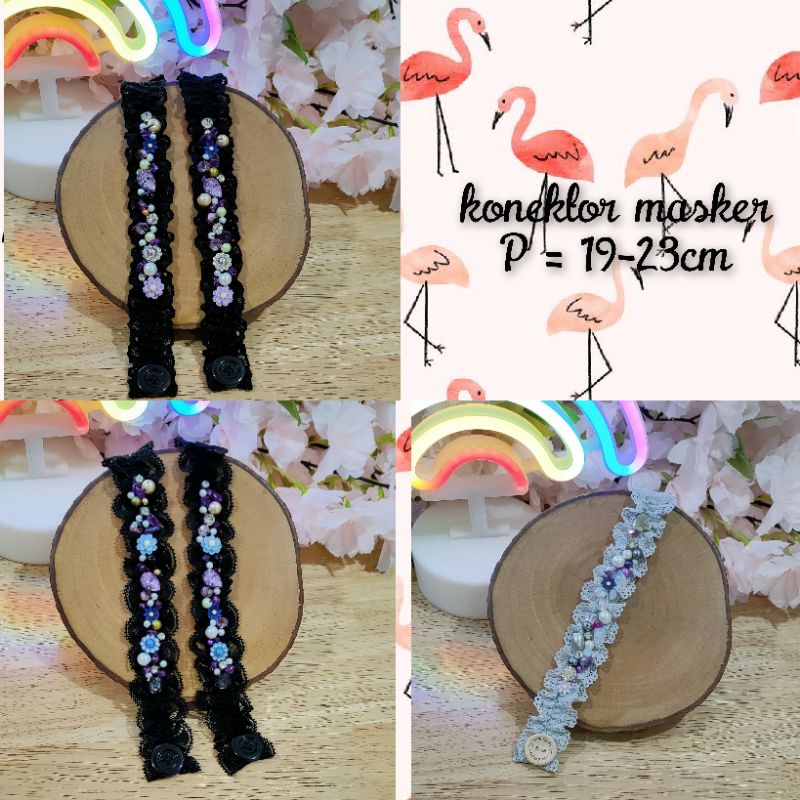 (KONEKTOR/EXTENDER/PENGAIT)masker brukat/brokat/rajut/aplikasi/bordir/pesta/wedding