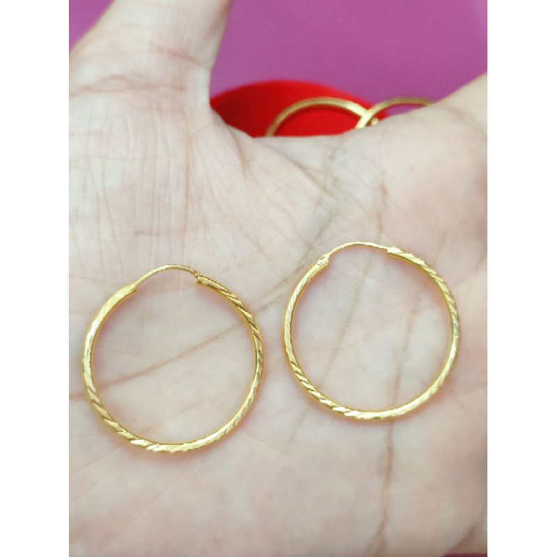 ANTING GIPSI DEWASA ( PERAK 925 ) LAPIS EMAS 24K