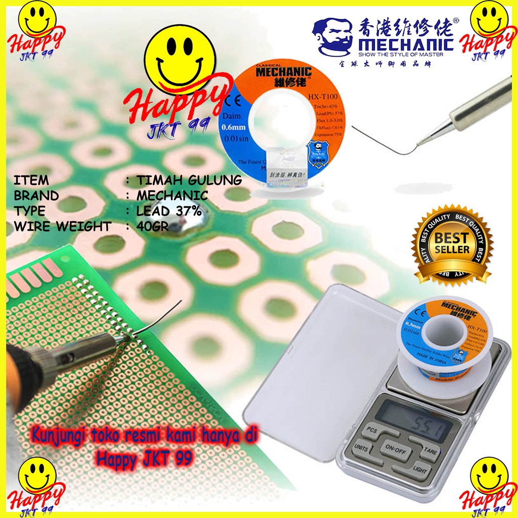 [ HAPPY JKT 99 ] TIMAH GULUNG MECHANIC (0.2MM 40G)(0.4MM 40G)(0.6MM 40G) KAWAT SOLDER