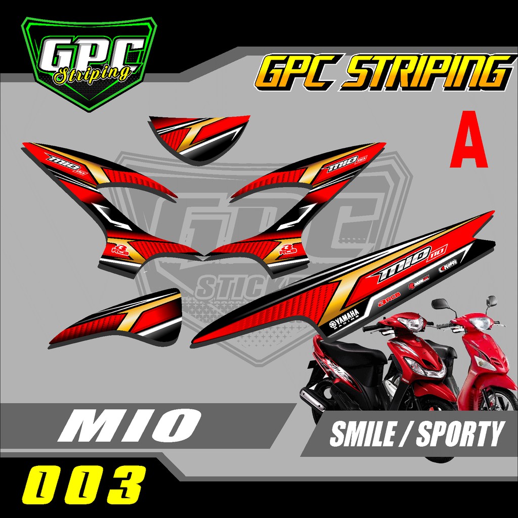 Stiker Striping Mio 110 Smile/Sporty motif racing  GPC-003