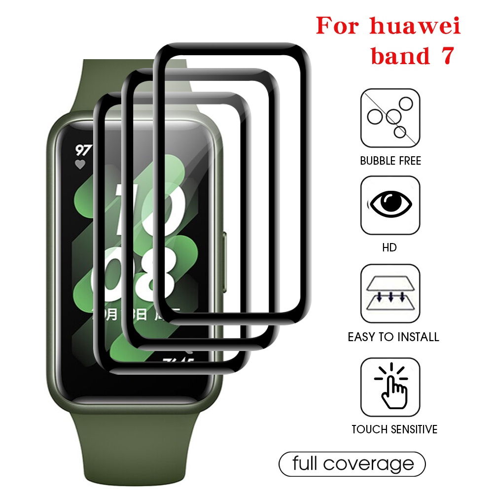 Pelindung Layar Full Cover Anti Gores Untuk Smartwatch Huawei Band 7