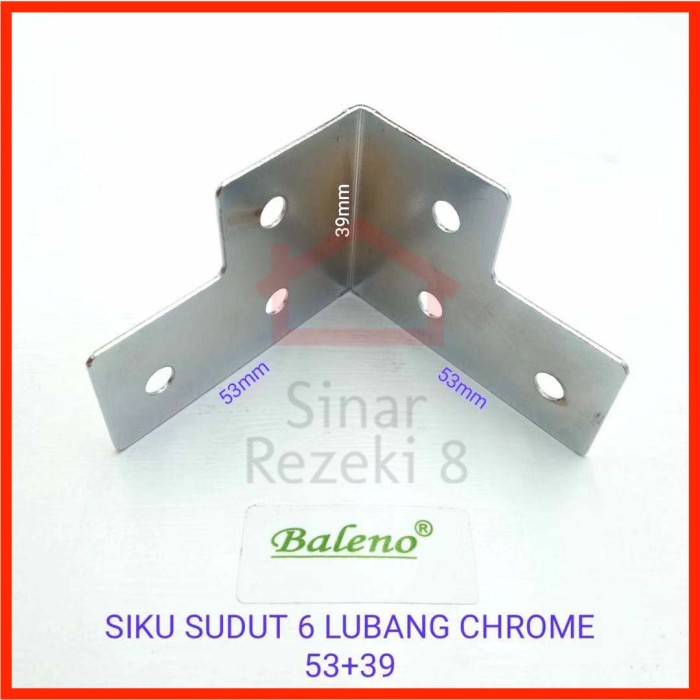 Siku Sudut  6 Lubang CH / Hardcase Pojok Plat L Ambalan Sambungan Pojok Konektor Kotak Kayu