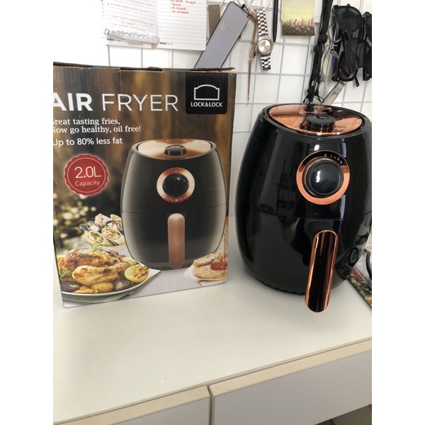 LOCK N LOCK AIR FRYER BLACK ROSE GOLD 2L second like new