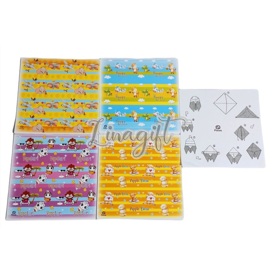 KERTAS ORIGAMI MOTIF / CTG MOTIF KERTAS LIPAT BELAJAR MELIPAT UK KECIL DAN BESAR