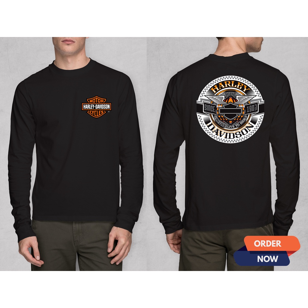 KAOS HARLEY DAVIDSON HOG HDCI KAOS BAJU OTOMOTIF AMERICAN LEGEND LENGAN PANJANG