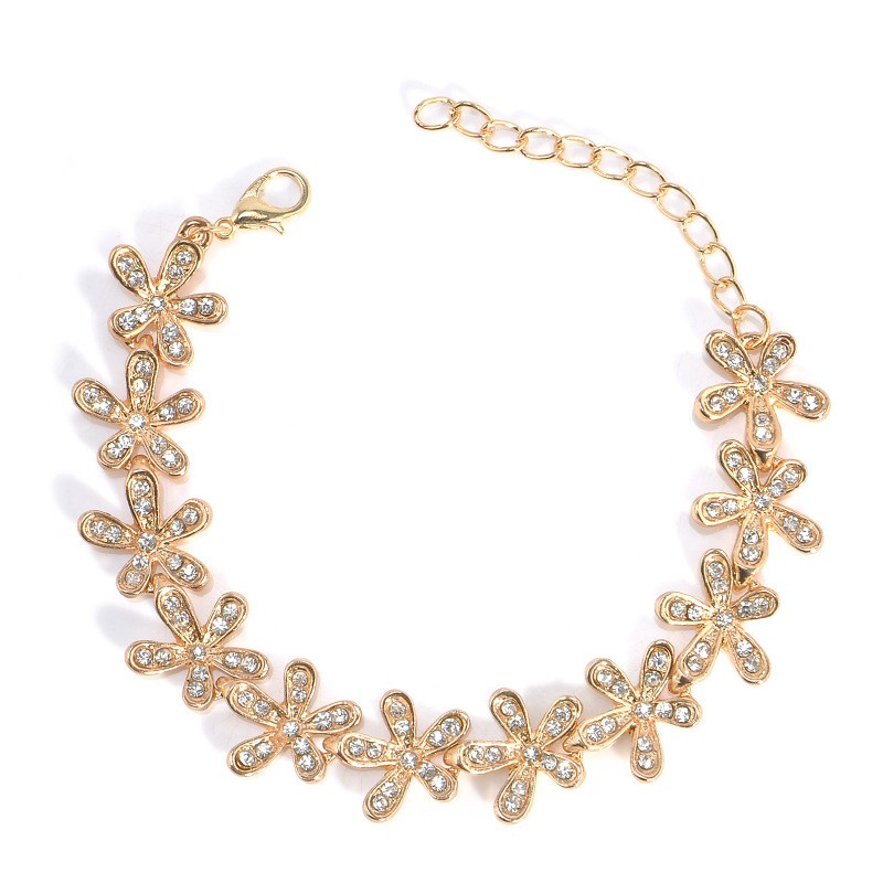 Gelang Bangle Vintage Motif Snowflake Hias Kristal Berlian Imitasi Untuk Wanita