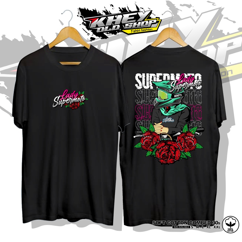 Kaos Baju Lady Supermoto Biker / Kaos Supermoto Cantik / Kaos Racing Murah - KHEYOLSHOP