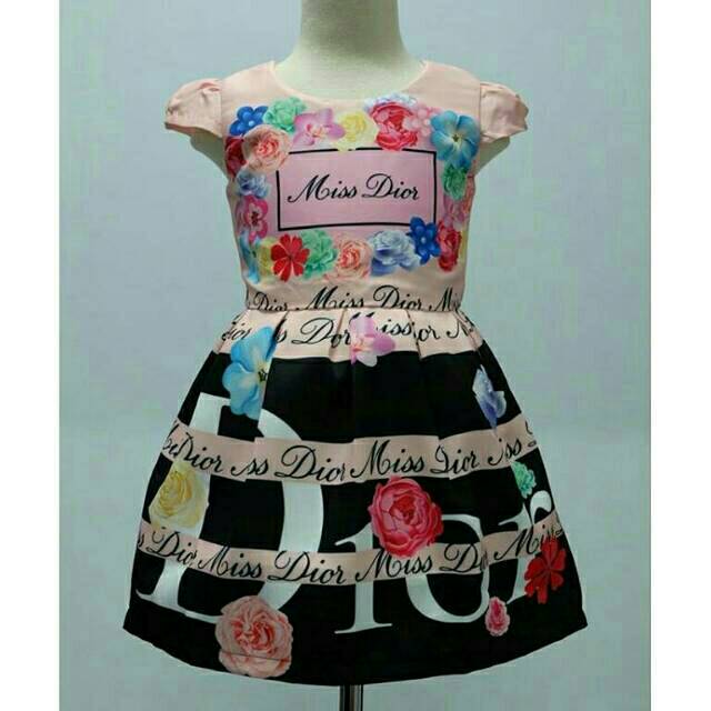Dress anak satin bridal import cantik Miss Dior