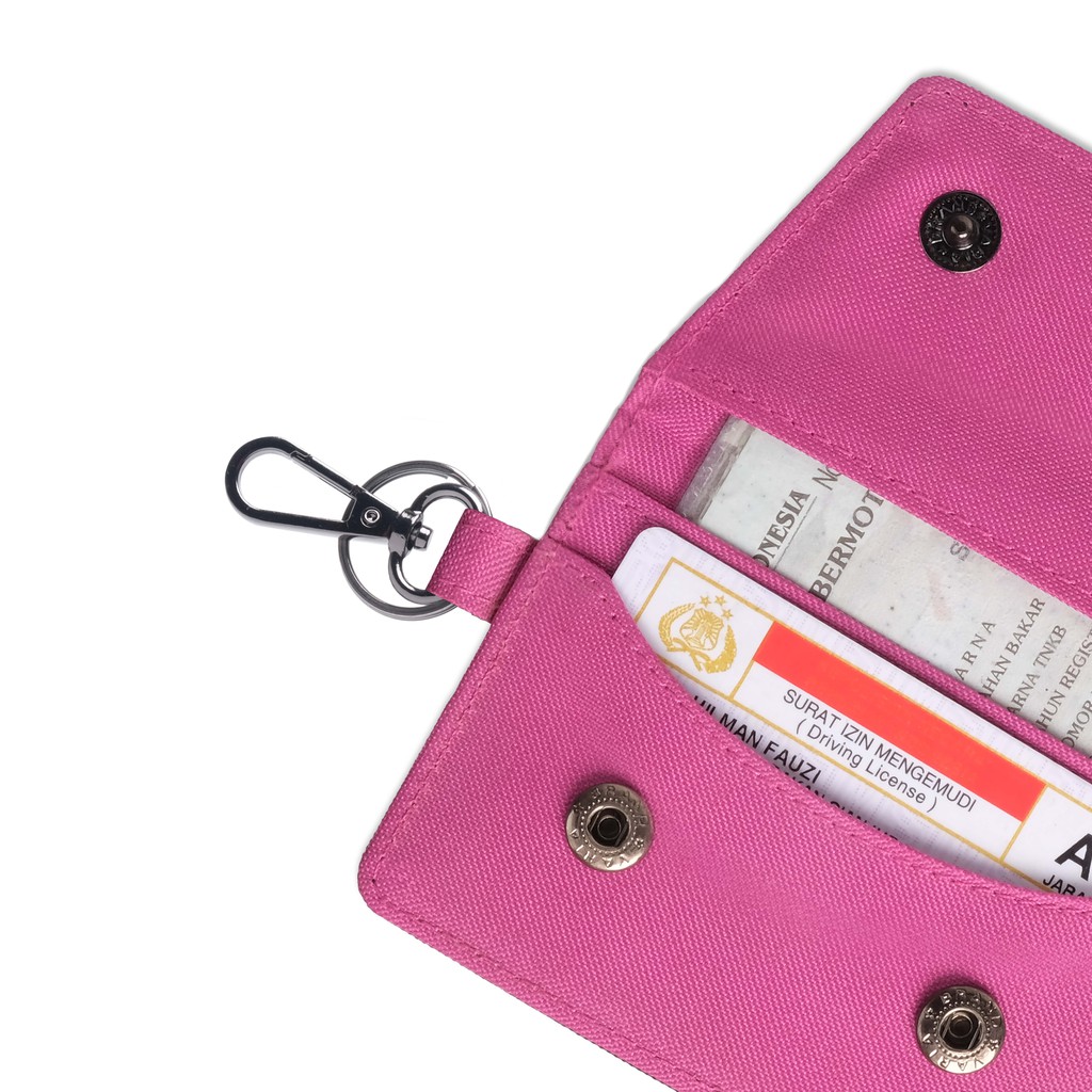 Dompet STNK Motor Mobil Kartu SIM eToll Gantungan Kunci Kain KC077