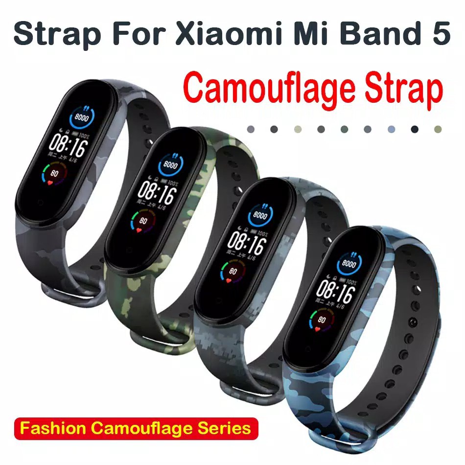 Strap Rubber Army CAMO Xiaomi Mi band 4 Gelang Karet Mi band 3 Mi band 5 6