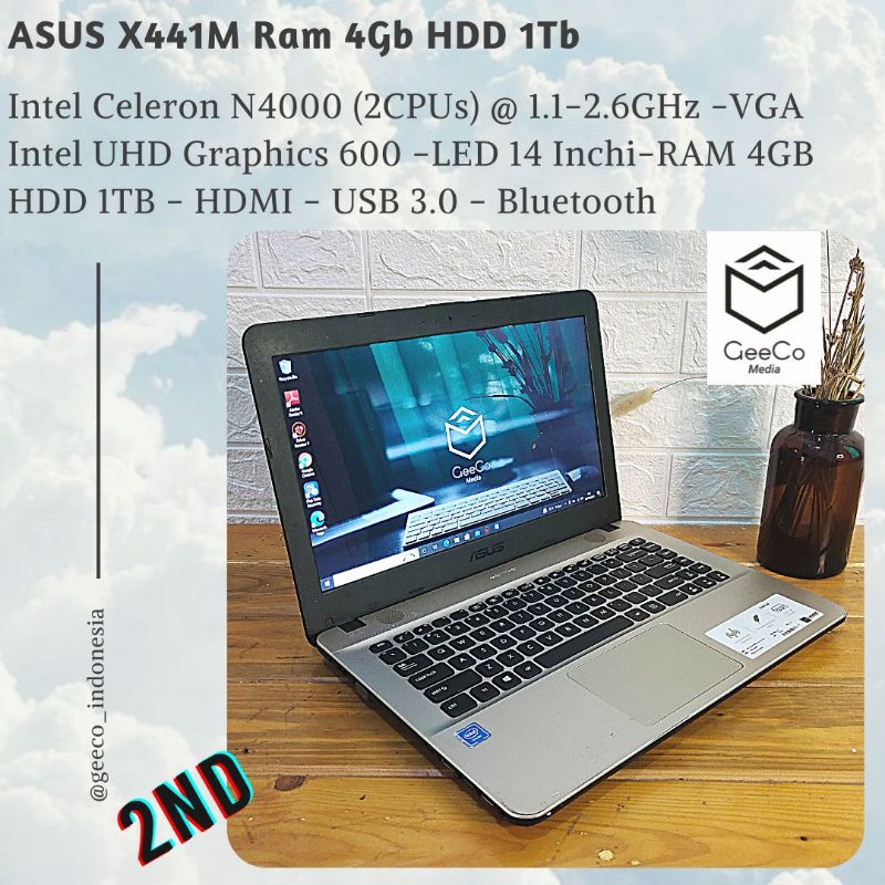 Laptop ASUS X441M Ram 4Gb HDD 1Tb mulus