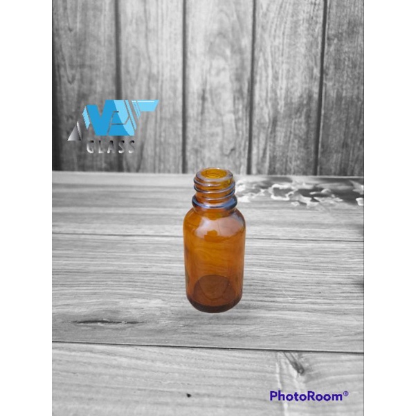 botol kaca 15ml amber coklat (tampa tutup)