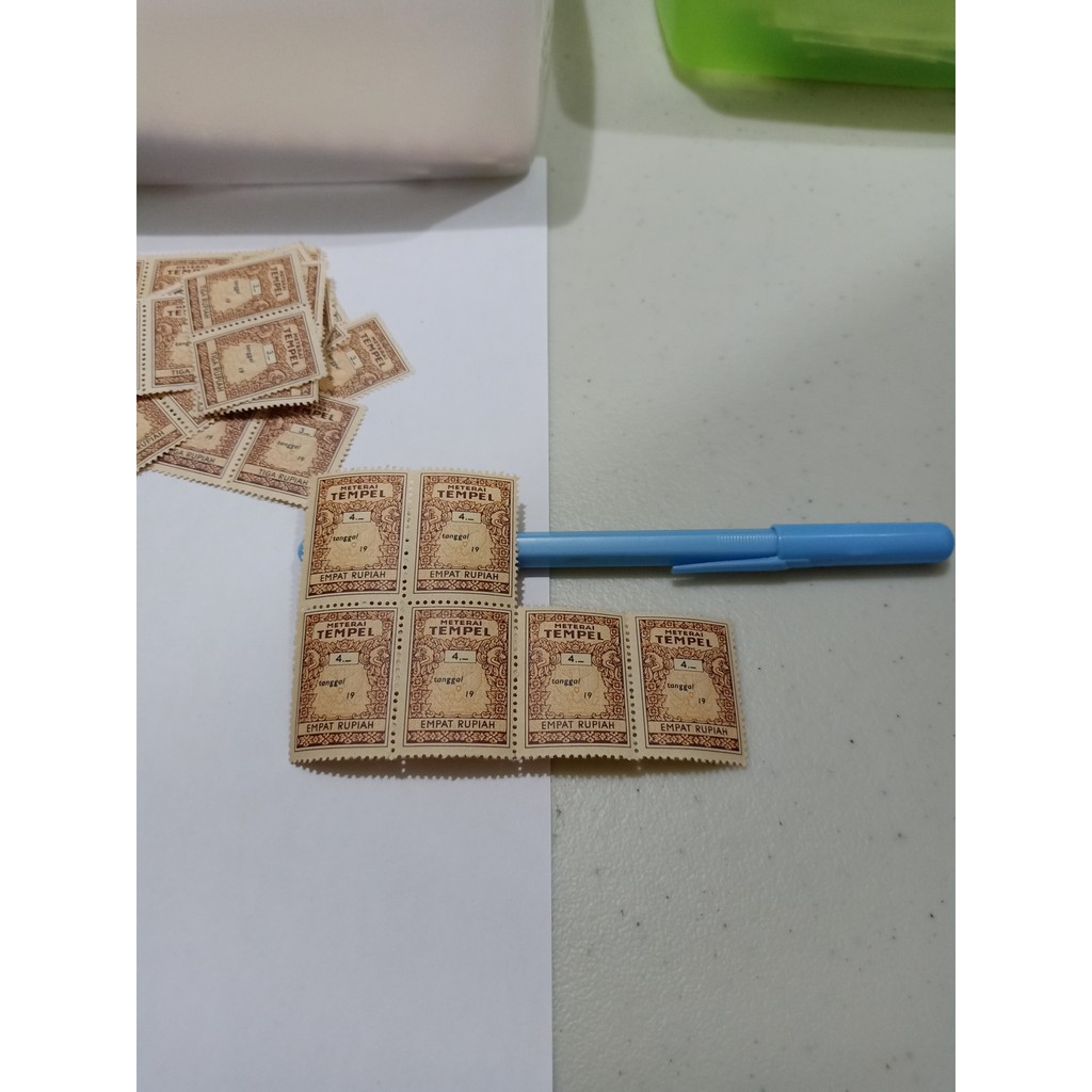 

Meterai Tempel Rp 4 Empat Rupiah tanggal 19 (6) Prangko Perangko Stamp