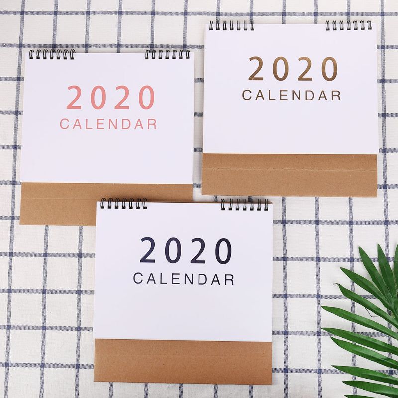 

Free Ongkir ya New Simple Desktop Standing Paper 2020 Double Coil Calendar Memo Daily Schedule