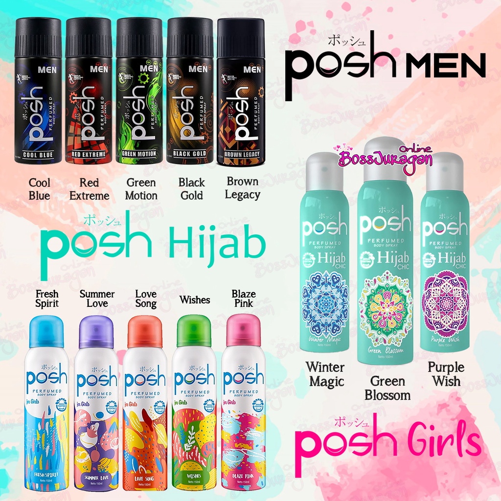 (BOSS) POSH Men / Girls Perfumed Pria Wanita Body Spray Botol Cologne 150ml