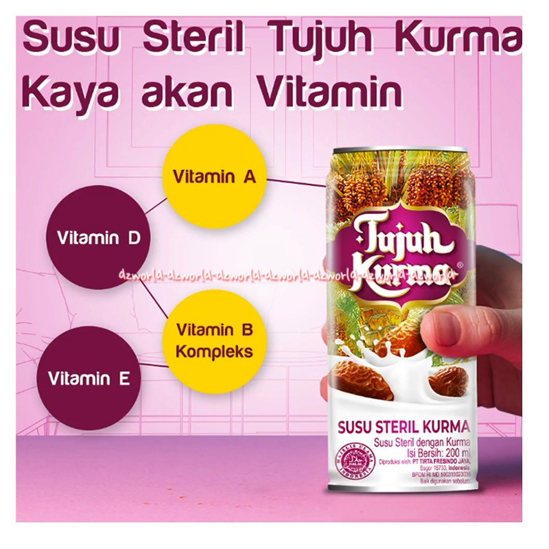 Tujuh Kurma Susu Steril 200ml Susu UHT Untuk Daya Tahan Tubuh Vitamin 7kurma