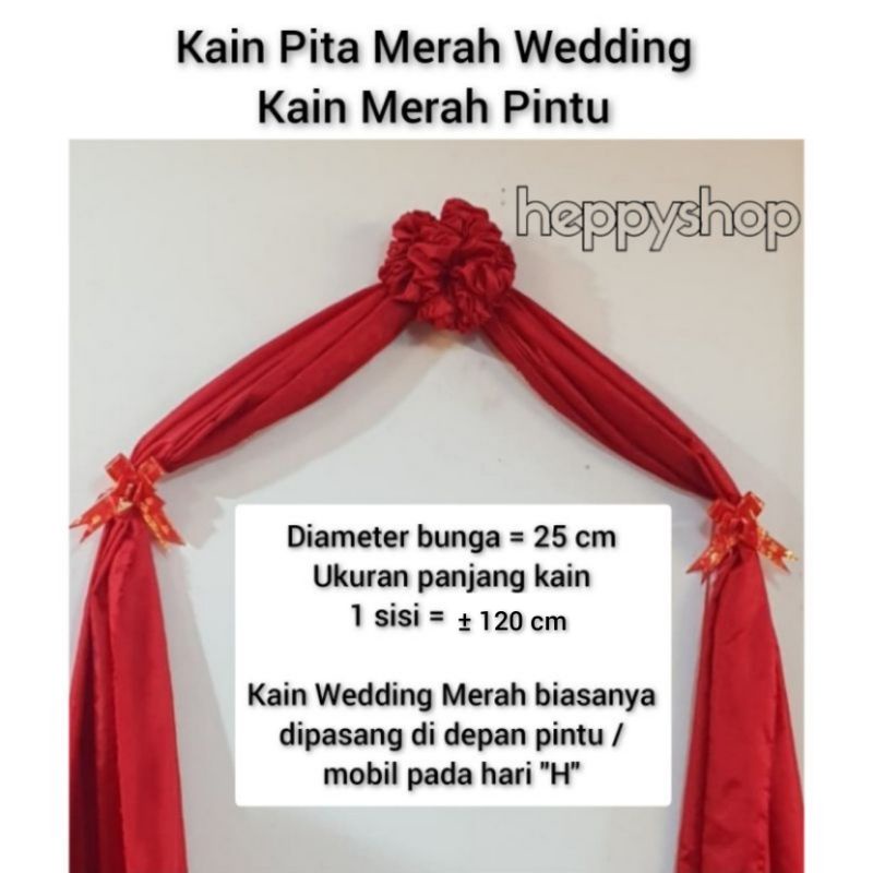 Jual Kain Pita Merah Wedding Kain Merah Pintu Shopee Indonesia