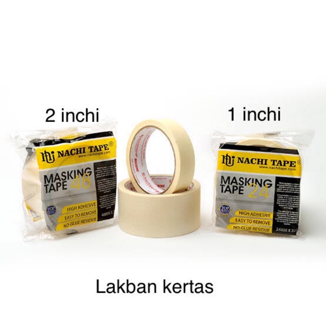 

Lakban Kertas Nachi / Masking Tape Nachi 1 inchi 2 inchi