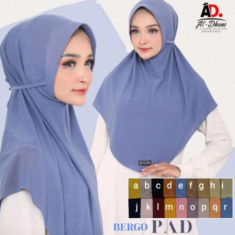 TWN.15Jn22ᴿ - Jilbab Bergo Pad Polos / Bergo Ped Tali Tambang by Aldhans
