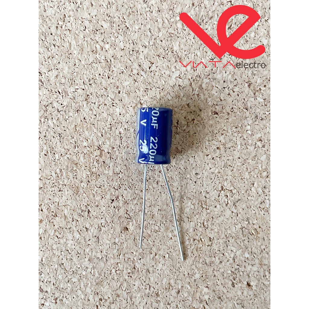 KAPASITOR ELCO 220UF 25V (1 BUAH) KAPASITOR CAPACITOR ELKO KAPASITOR 220 UF 25 V