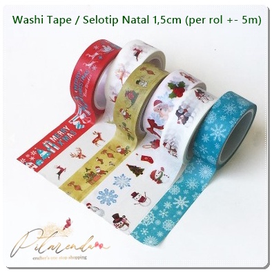 

SLT-11 : Washi Tape / Selotip Natal 1,5 cm (per rol +- 5m)