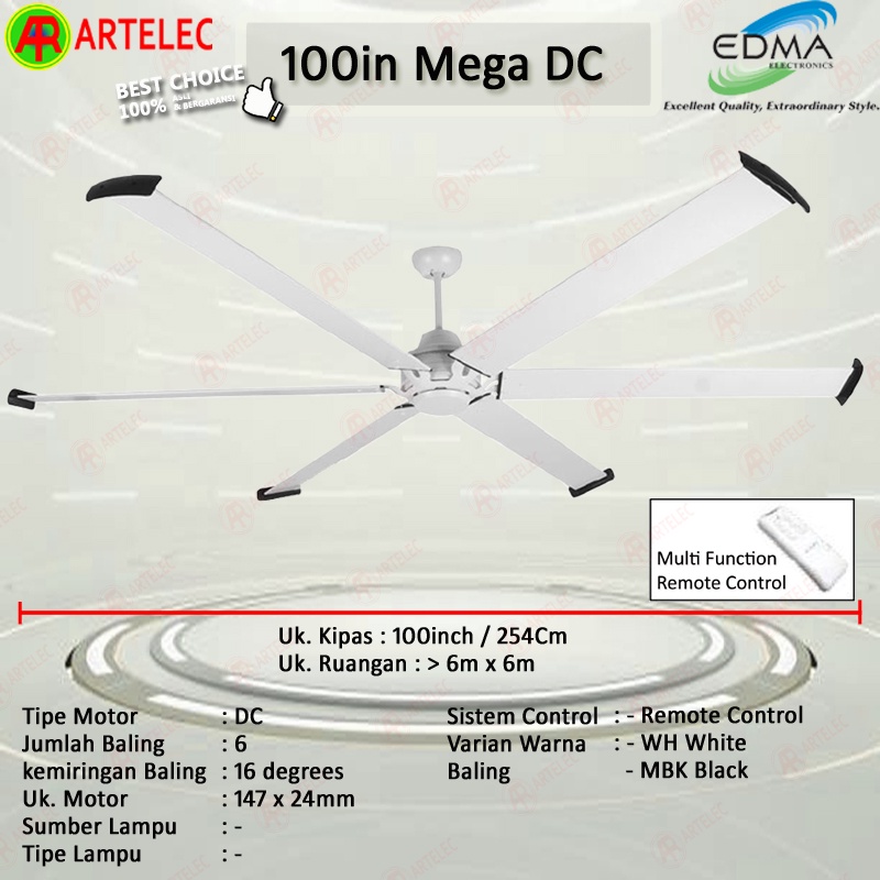 Kipas Angin Gantung MT EDMA 100in MEGA DC Kipas Angin Plafon kipas angin dekorasi Mt Edma | MtEdma