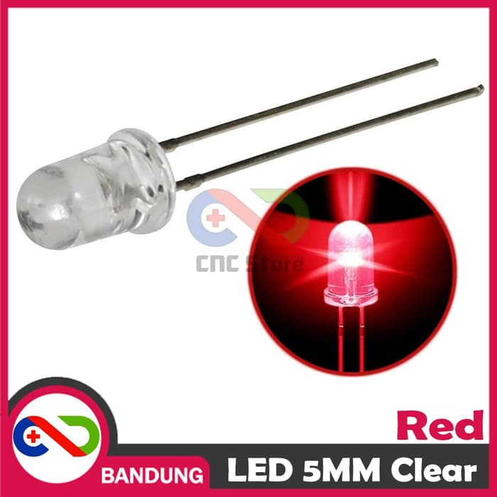 10PCS LED F5 5MM SUPER BRIGHT RED MERAH CLEAR