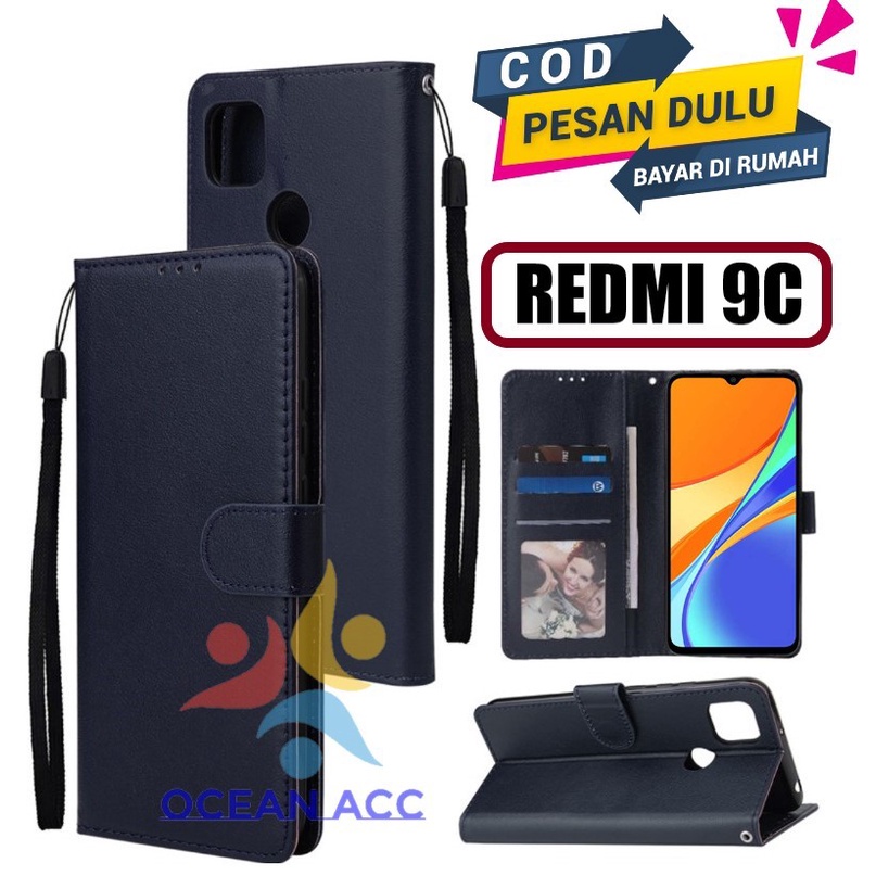 DOMPET HP UNTUK XIAOMI REDMI 9C (2020) NEW LEATHER FLIP CASE XIAOMI REDMI 9C (2020) NEW