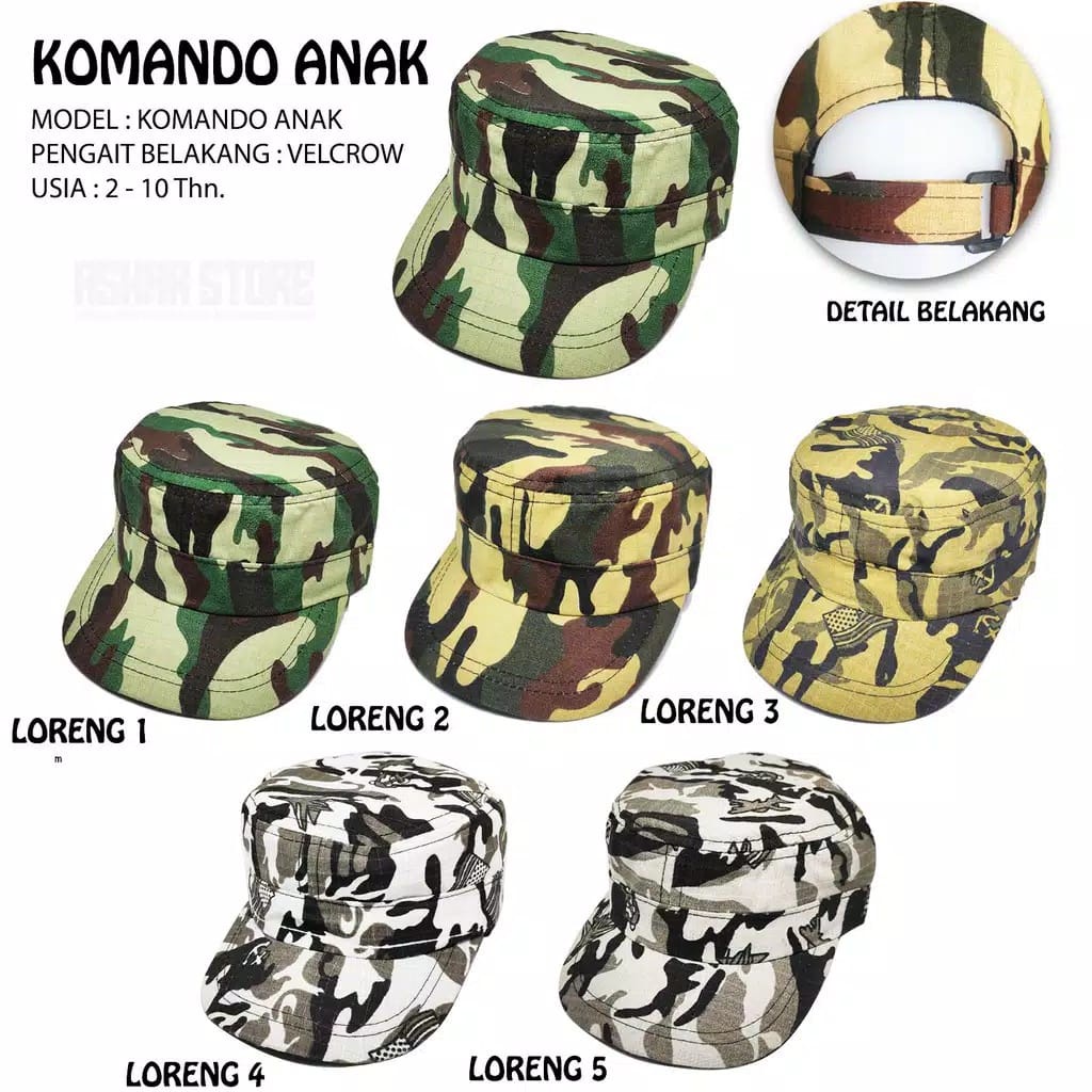 COD Topi komando Anak loreng / topi anak