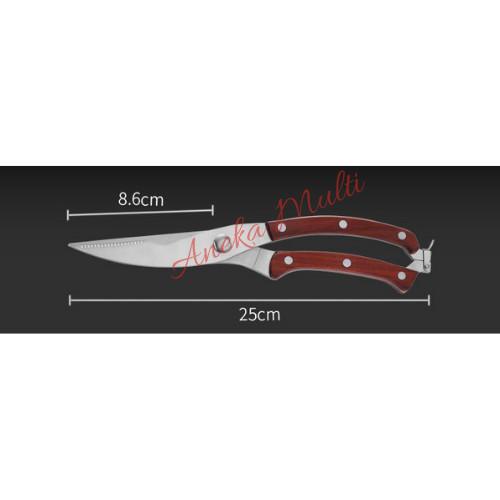 

Gunting Dapur Serbaguna Ikan Ayam Daging Stainless steel red pear Best Seller