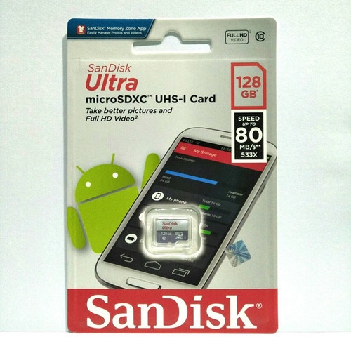 MicroSD Sandisk 128GB Class 10