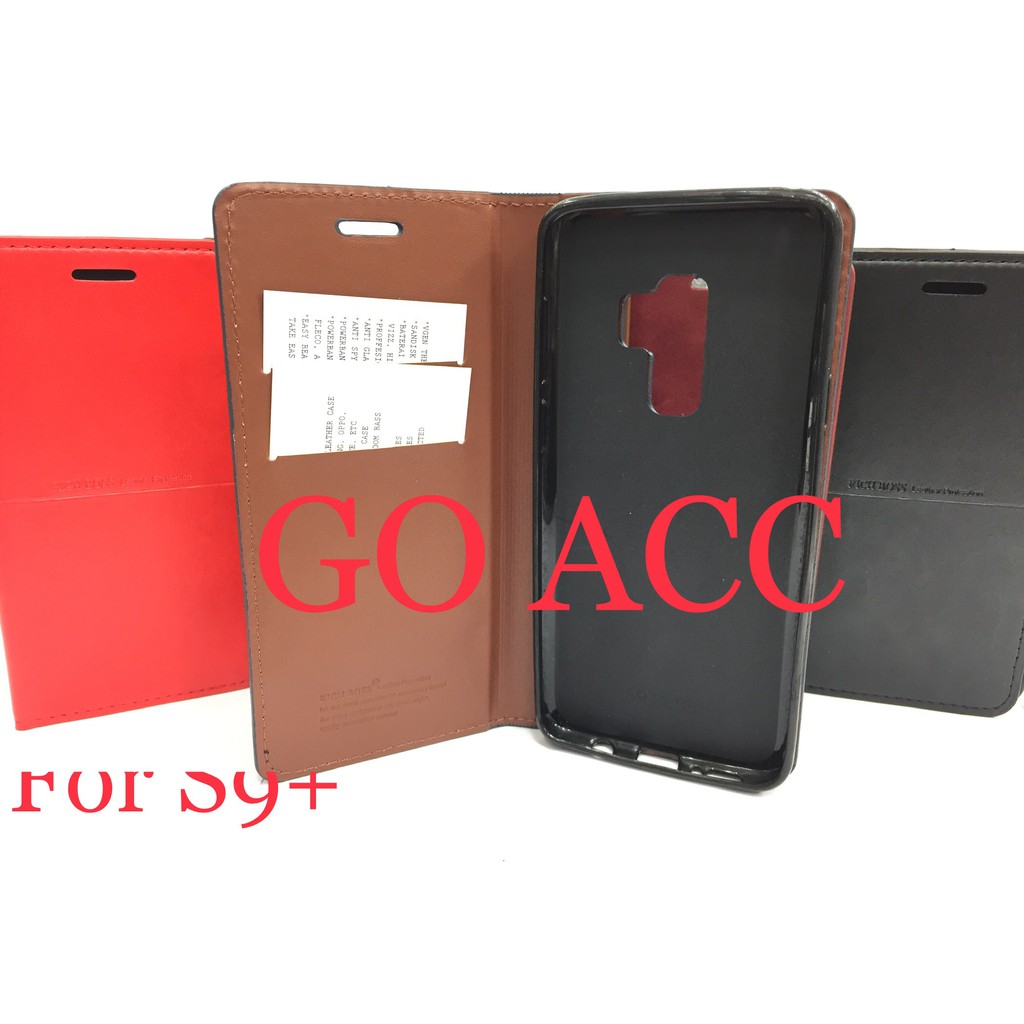 Leather Flip Cover Samsung S9+ - Wallet Case - Casing Kulit Dompet