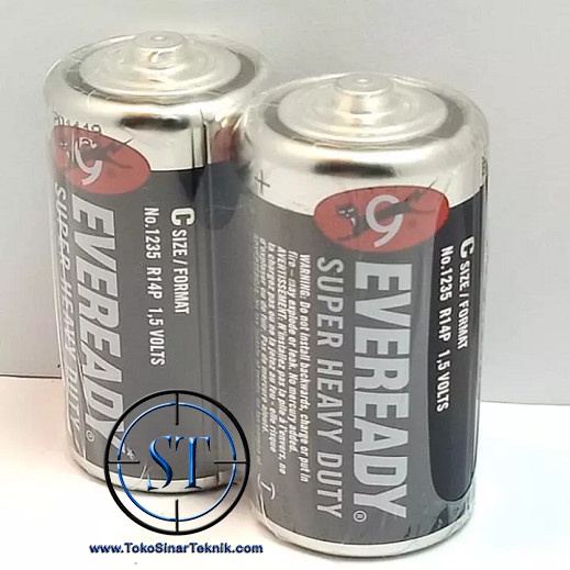 Baterai Eveready Super Heavy Duty Size C Isi 2 Ukuran Sedang 1.5V