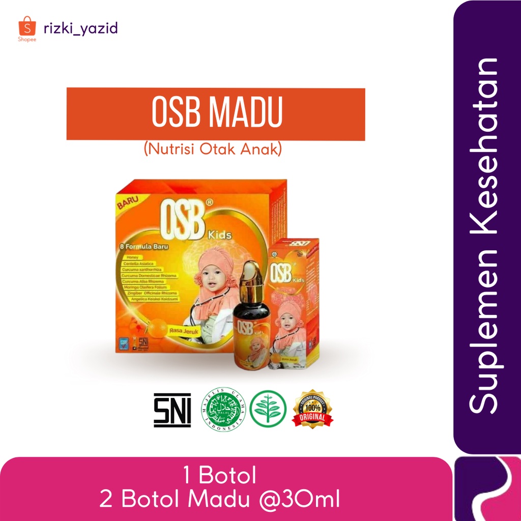 Nutrisi otak anak cerdas prestasi hafidz OSB Omar Smart Brain madu for Kids
