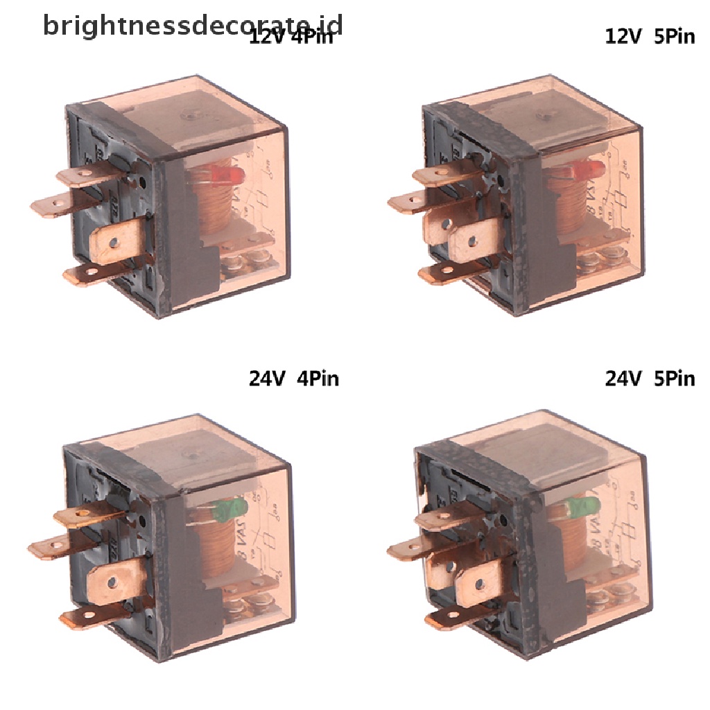 Relay 12 / 24v 80a 4 / 5pin Spdt Tahan Air Untuk Kontrol Perangkat Mobil