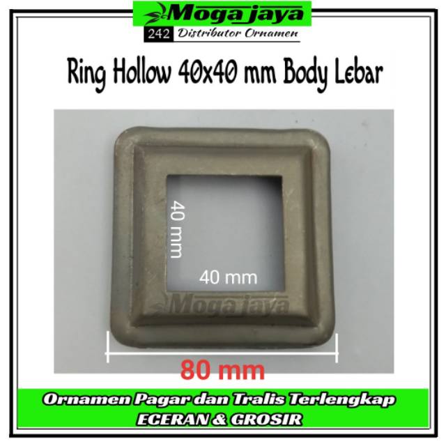 Ring hollow 40x40 body lebar tapak minimalis aksesoris pintu pagar besi