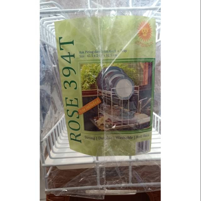 Rak piring kawat susun 2 + tray ( tatakan) ROSE 394T