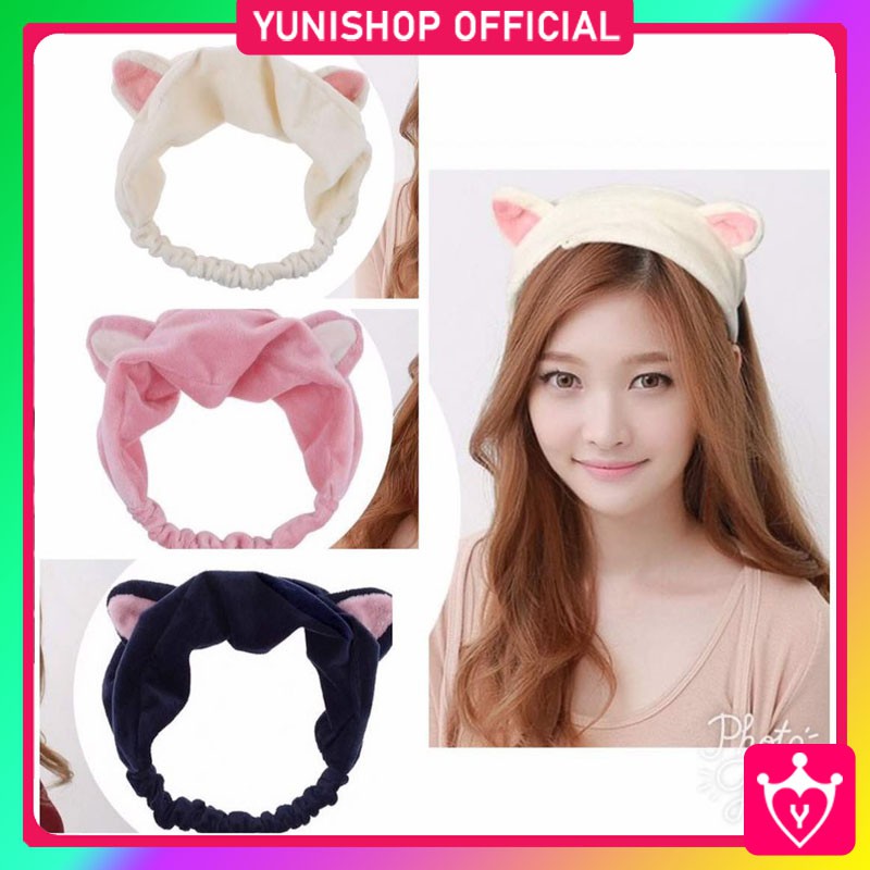 Bandana Karakter Kucing Lucu / Bando Bandana Beludru Rambut Wanita Unik / Aksesoris Import / TV-88